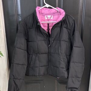 NWT No Boundaries Black Jacket with Pink Interior size M/L
